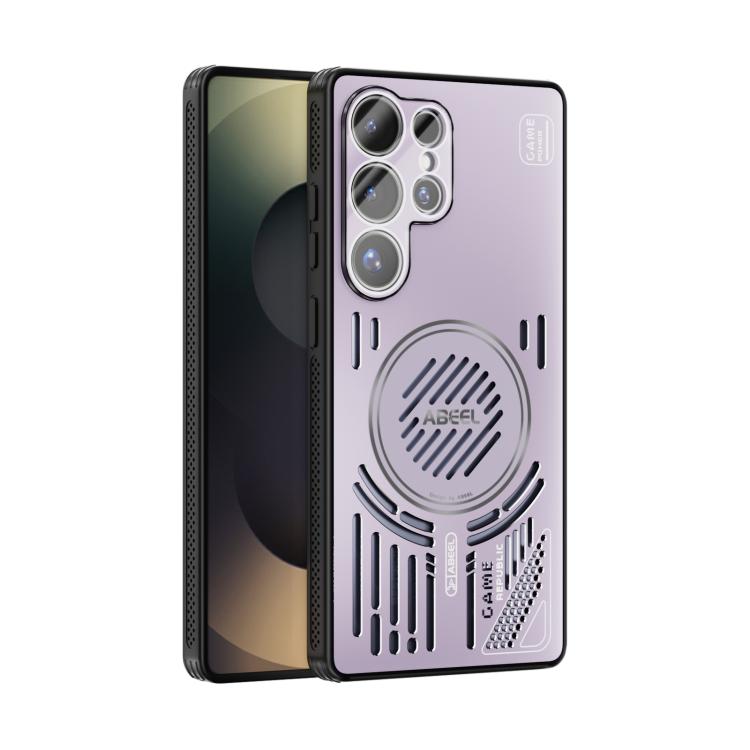 

For Samsung Galaxy S25 Ultra 5G ABEEL Ice Fox Series Magsafe Heat Sink Cooling Phone Case(Pink Purple)
