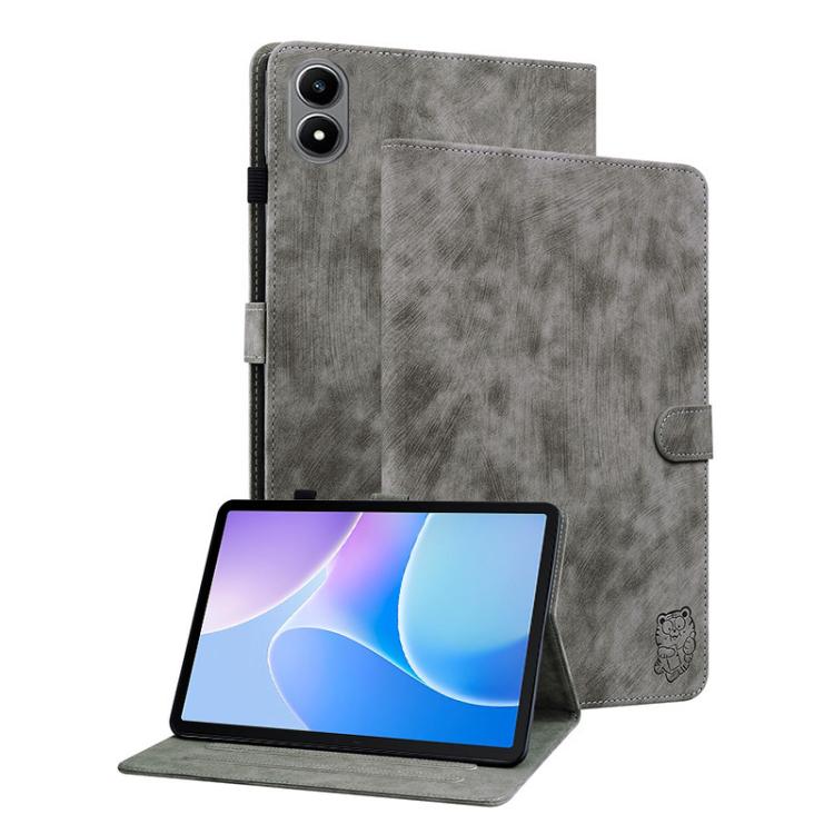 

For Infinix Xpad 20 Tiger Pattern Flip Leather Tablet Case(Grey)