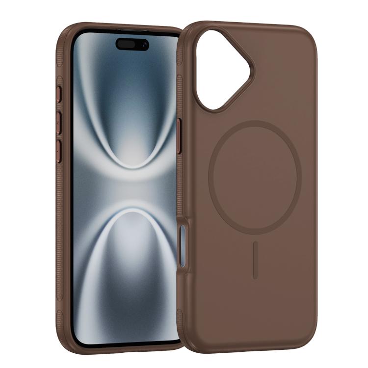 

For iPhone 17 Imitation Original Magsafe PC Hybrid TPU Phone Case(Coffee)