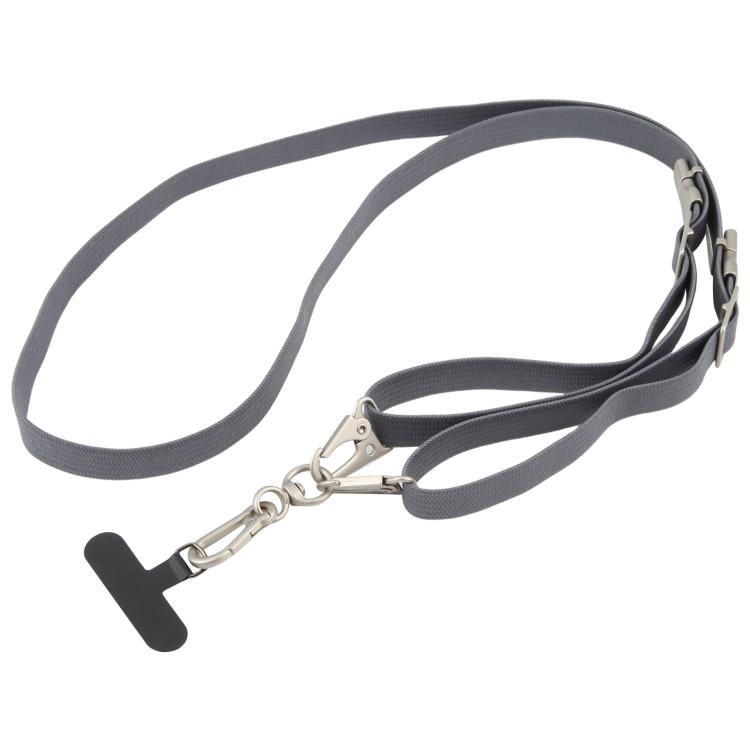 Type-C to Type-C Data Charging Cable Crossbody Phone Long Flat Lanyard(Grey)