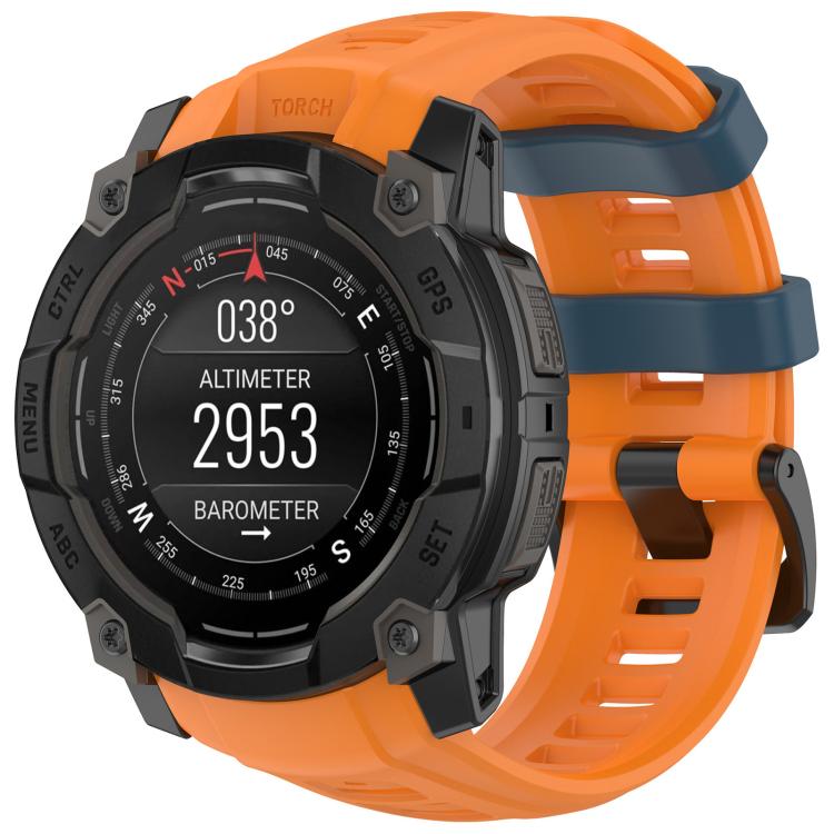 

For Garmin Instinct 3 AMOLED 50mm / Solar 50mm xDfind Quick-release Silicone Watch Band(Orange + Blue)