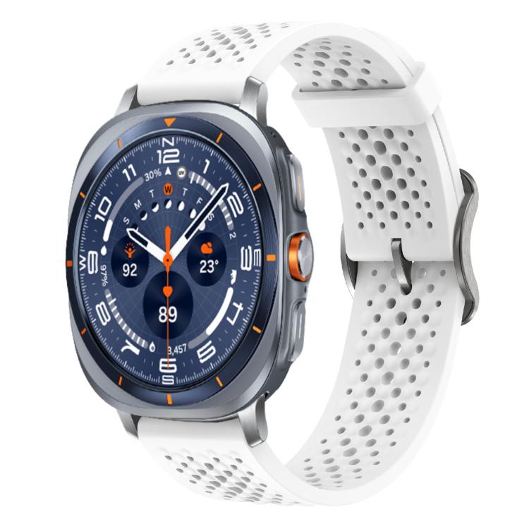 

For Samsung Galaxy Watch Ultra / Ultra 2025 xDfind Breathable Silicone Watch Band(White)