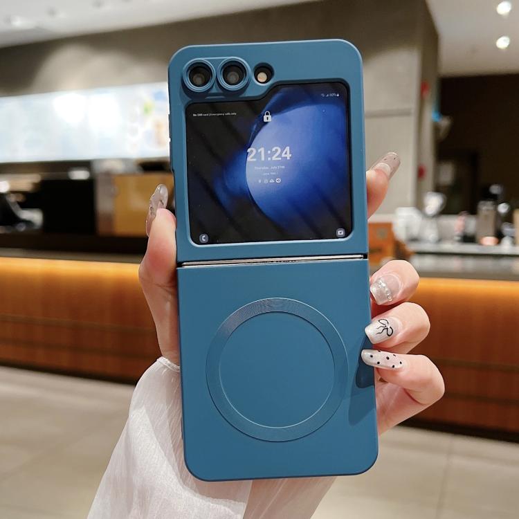 

For Samsung Galaxy Z Flip6 5G Solid Color Liquid Silicone MagSafe Magnetic Phone Case(Royal Blue)