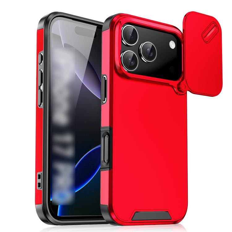 

For iPhone 17 Pro Sliding Camshield TPU + PC Phone Case(Red)