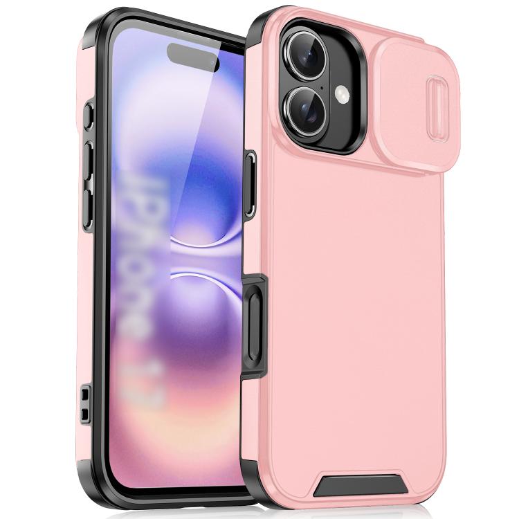 

For iPhone 17 Sliding Camshield TPU + PC Phone Case(Pink)