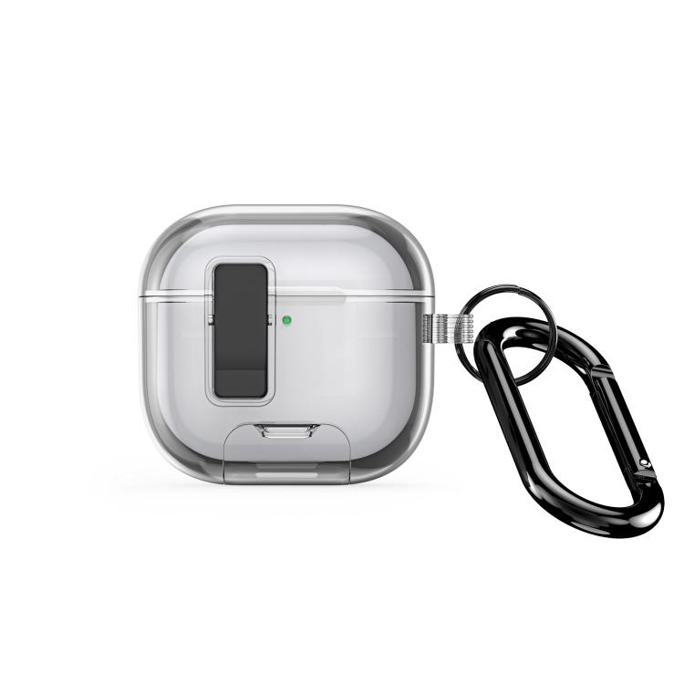 

For AirPods 4 DUX DUCIS PECR Series Holder & Security Lock Earphone Case(Transparent Black)