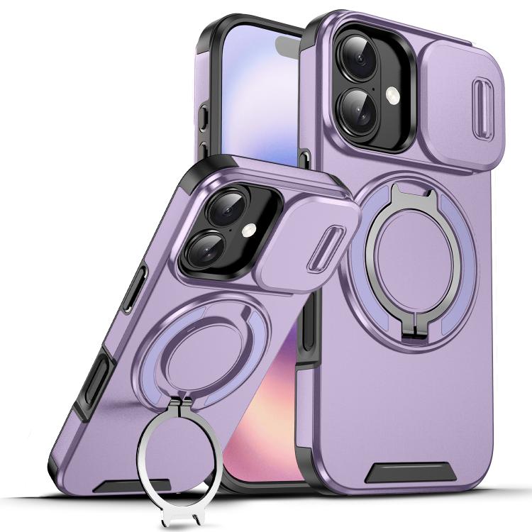 

For iPhone 17 Sliding Camshield Ring Holder Phone Case(Purple)
