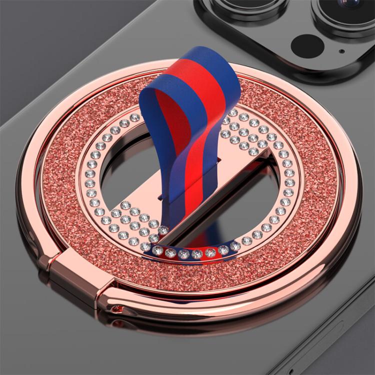 

Glitter Diamond Rotation Folding Ring MagSafe Magnetic Phone Holder(Rose Red)