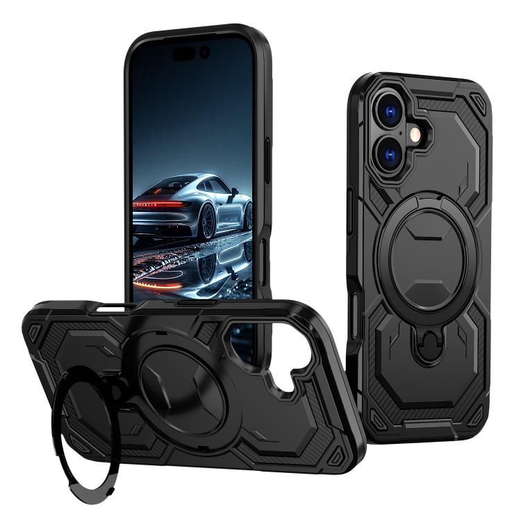 

For iPhone 17 Cooling MagSafe Holder Phone Case(Black)