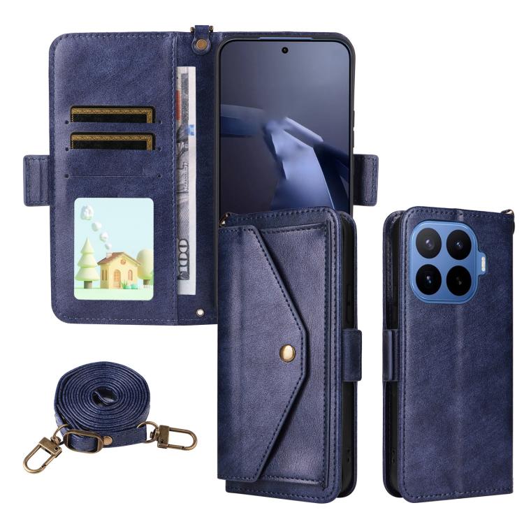 For Xiaomi 17T 5G Multi-card Slots Crossbody Cowhide Leather Phone Case(Blue)
