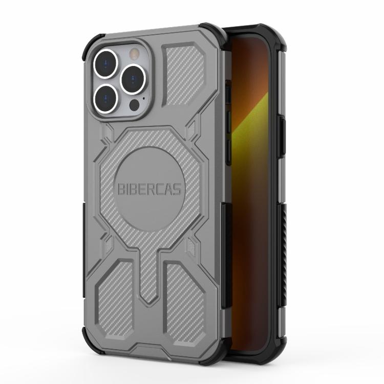 

For iPhone 13 Pro Max BIBERCAS Real Color Series MagSafe Shockproof Phone Case(Gray)