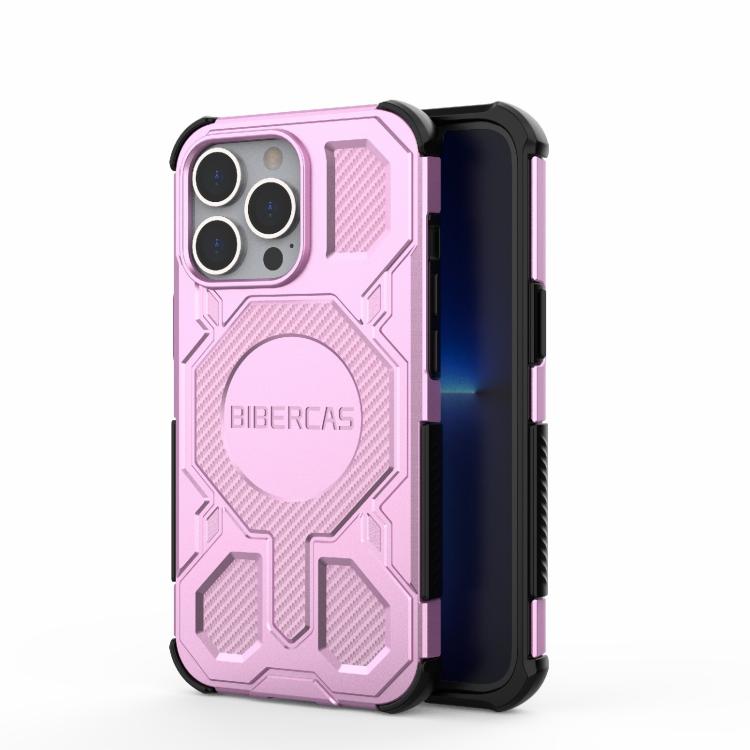 

For iPhone 13 Pro BIBERCAS Real Color Series MagSafe Shockproof Phone Case(Pink)