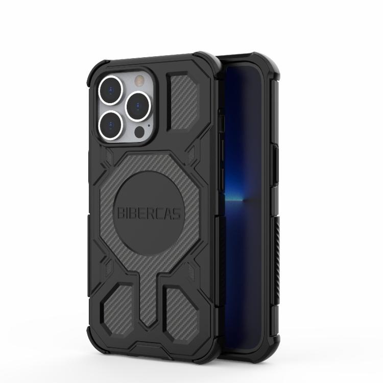 

For iPhone 13 Pro BIBERCAS Real Color Series MagSafe Shockproof Phone Case(Black)