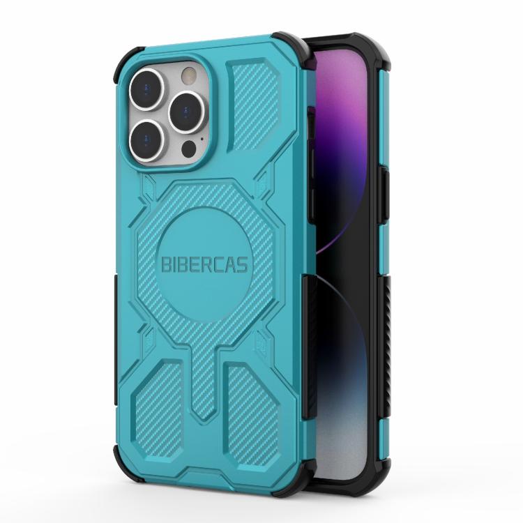

For iPhone 14 Pro Max BIBERCAS Real Color Series MagSafe Shockproof Phone Case(Green)