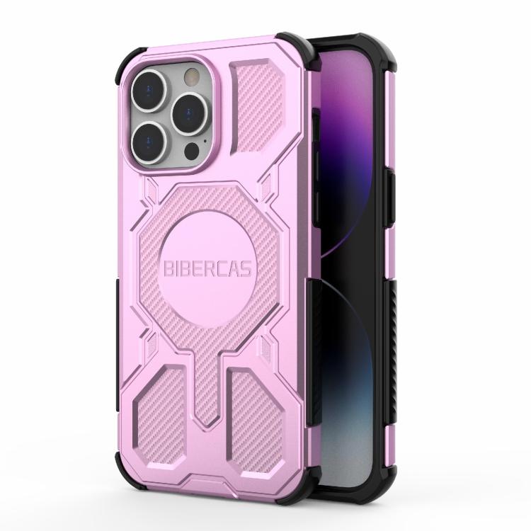 

For iPhone 14 Pro Max BIBERCAS Real Color Series MagSafe Shockproof Phone Case(Pink)