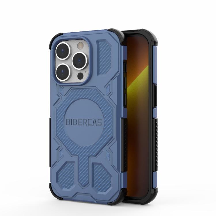 

For iPhone 14 Pro BIBERCAS Real Color Series MagSafe Shockproof Phone Case(Blue)