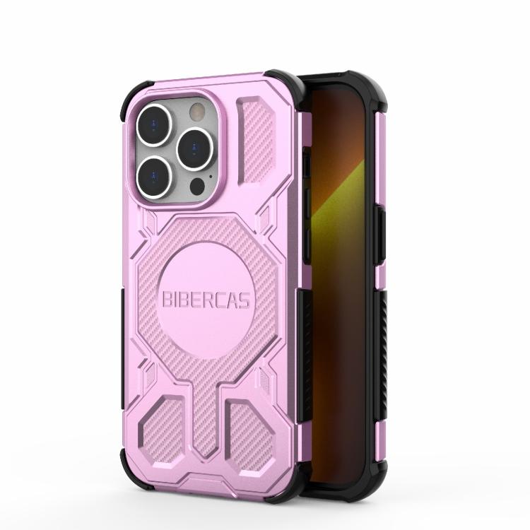 

For iPhone 14 Pro BIBERCAS Real Color Series MagSafe Shockproof Phone Case(Pink)