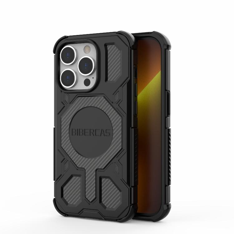 

For iPhone 14 Pro BIBERCAS Real Color Series MagSafe Shockproof Phone Case(Black)