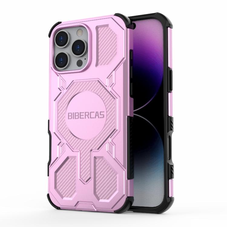 

For iPhone 16 Pro Max BIBERCAS Real Color Series MagSafe Shockproof Phone Case(Pink)