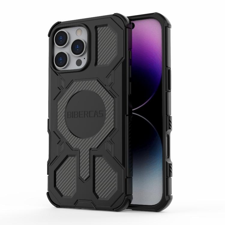 

For iPhone 16 Pro Max BIBERCAS Real Color Series MagSafe Shockproof Phone Case(Black)