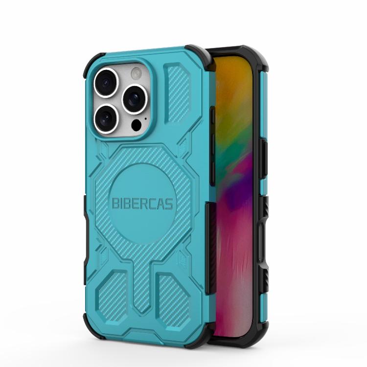 

For iPhone 16 Pro BIBERCAS Real Color Series MagSafe Shockproof Phone Case(Green)