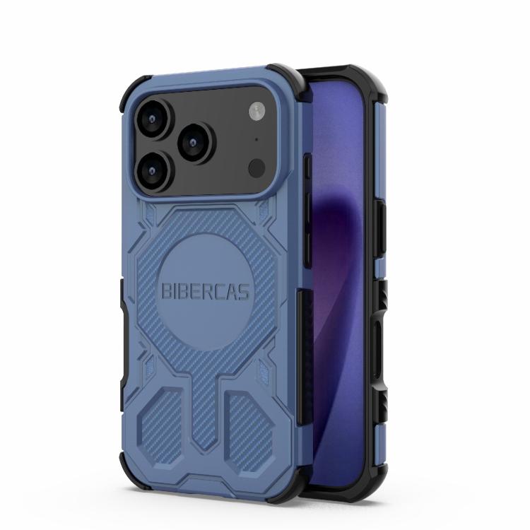 

For iPhone 17 Pro BIBERCAS Real Color Series MagSafe Shockproof Phone Case(Blue)