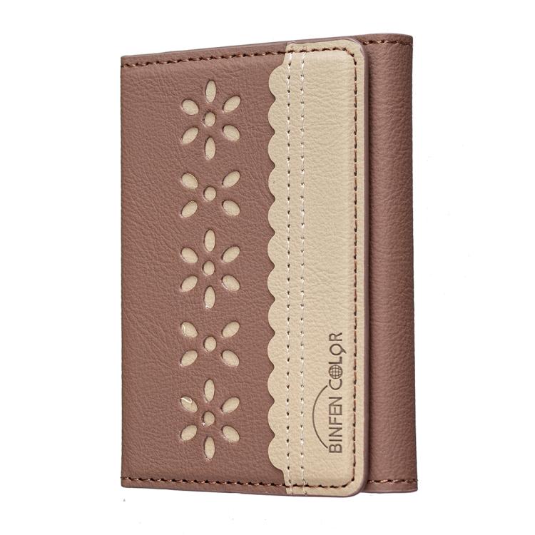 

BFK25 BINFEN Color Flowers Magsafe Magnetic Leather Card Bag(Brown)