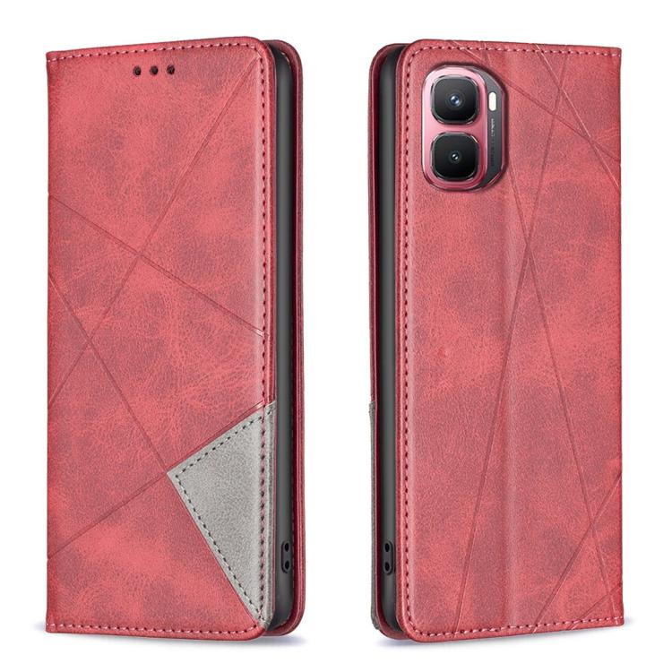 For Infinix GT 50 Pro 5G Rhombus Texture Magnetic Leather Phone Case(Red)