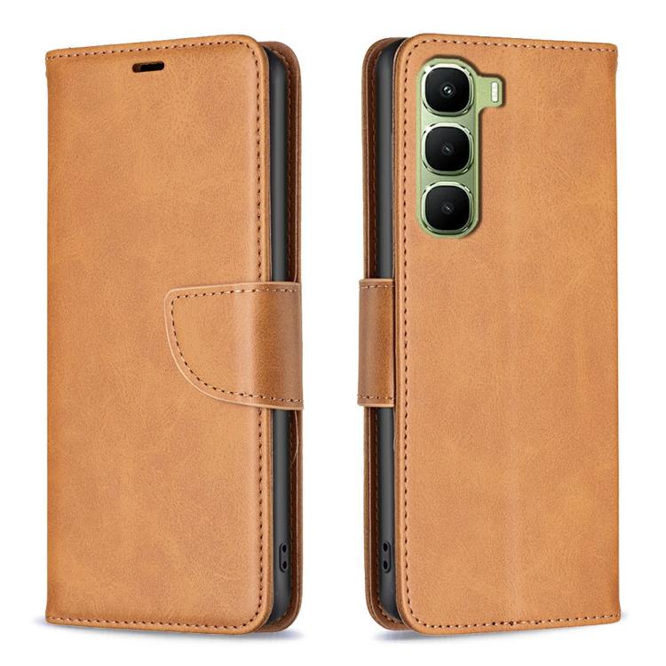 

For Infinix Hot 60 Pro+ 4G Lambskin Texture Pure Color Flip Leather Phone Case(Yellow)