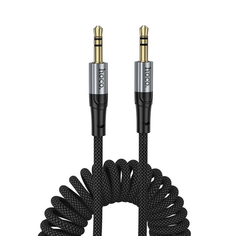

hoco UPA33 Nuevo 3.5mm Spring AUX Audio Cable, Length: 1.5m(Black)