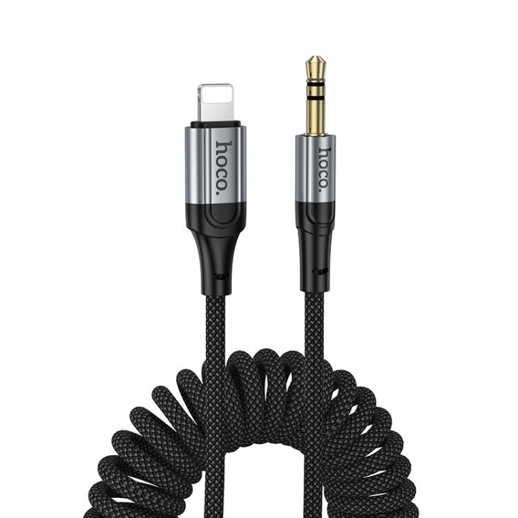 

hoco UPA33A Nuevo 8 Pin to 3.5mm Spring Digital Audio Conversion Cable, Length: 1.5m(Black)