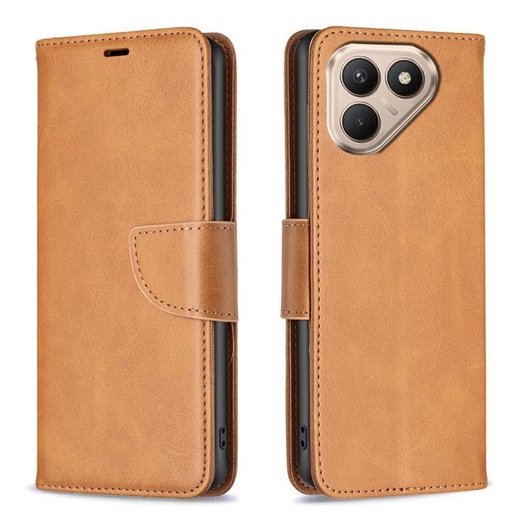 

For Tecno Pova 7 Pro 5G Lambskin Texture Pure Color Flip Leather Phone Case(Yellow)