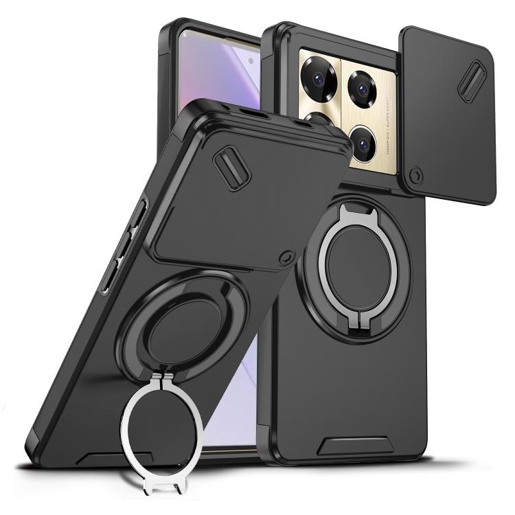

For Infinix Note 40 Pro 4G / 5G Sliding Camshield Ring Holder Phone Case(Black)