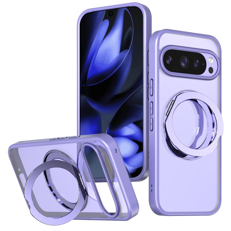 

For Google Pixel 10 Pro XL kalebol MagSafe Metal Ring Holder Phone Case(Light Purple)