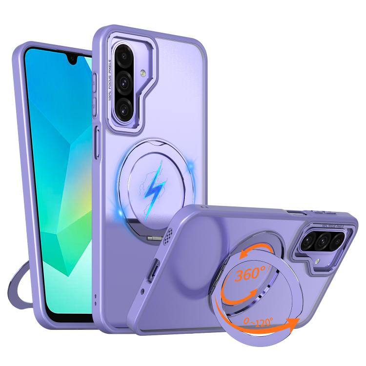 

For Samsung Galaxy A17 5G kalebol MagSafe Metal Ring Holder Phone Case(Light Purple)