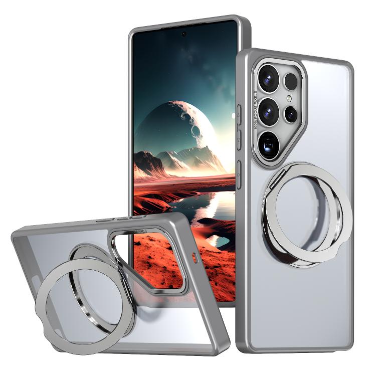 

For Samsung Galaxy S25 Ultra 5G kalebol MagSafe Metal Ring Holder Phone Case(Titanium Gray)