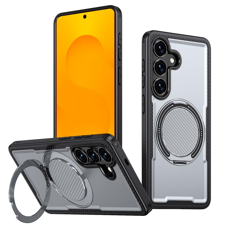 

For Samsung Galaxy S26 5G Kalebol Metal 360 Degree Rotation Holder MagSafe Phone Case(Grey)