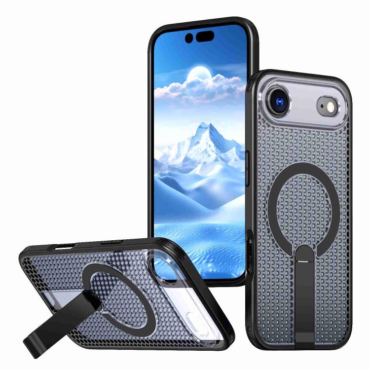 

For iPhone 17 Air kalebol Honeycomb Cooling MagSafe Holder Phone Case(Black)