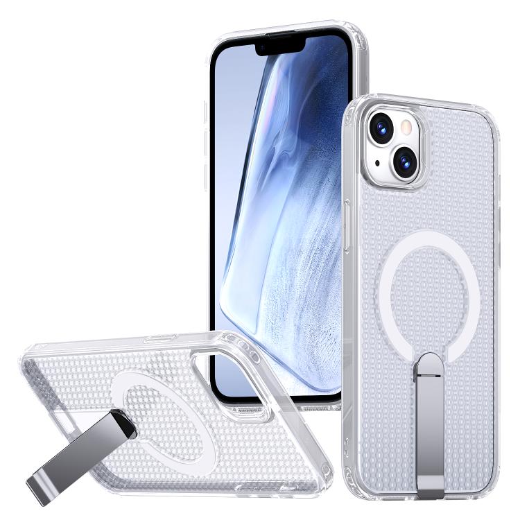 

For iPhone 13 kalebol Honeycomb Cooling MagSafe Holder Phone Case(Frosted Transparent)