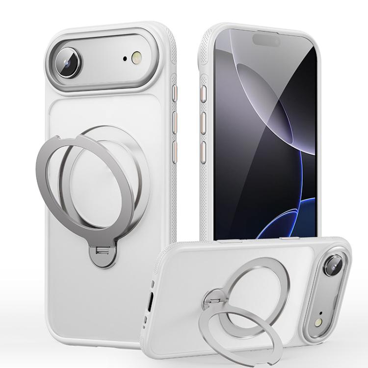 

For iPhone Air Gear-Style Stress Relief 360 Rotation Holder MagSafe Phone Case(White)
