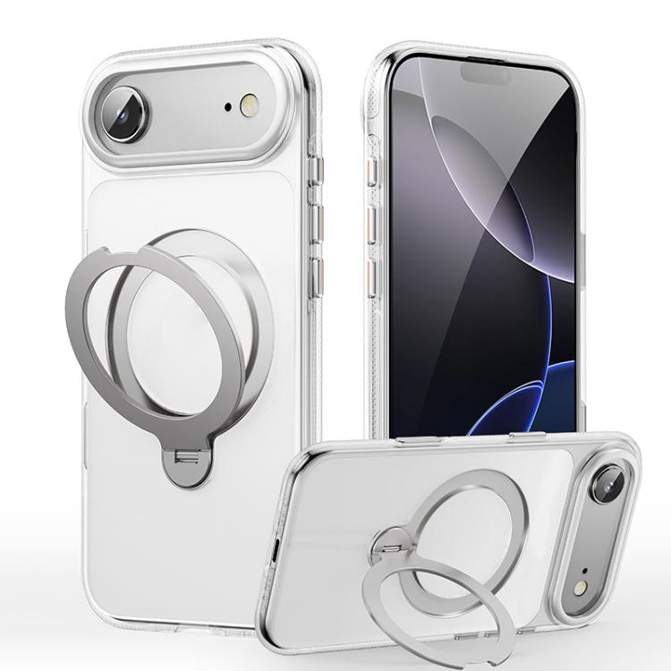 

For iPhone Air Gear-Style Stress Relief 360 Rotation Holder MagSafe Phone Case(Transparent)