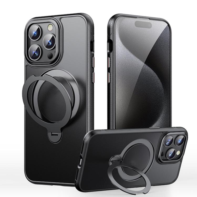 

For iPhone 13 Pro Gear-Style Stress Relief 360 Rotation Holder MagSafe Phone Case(Black)