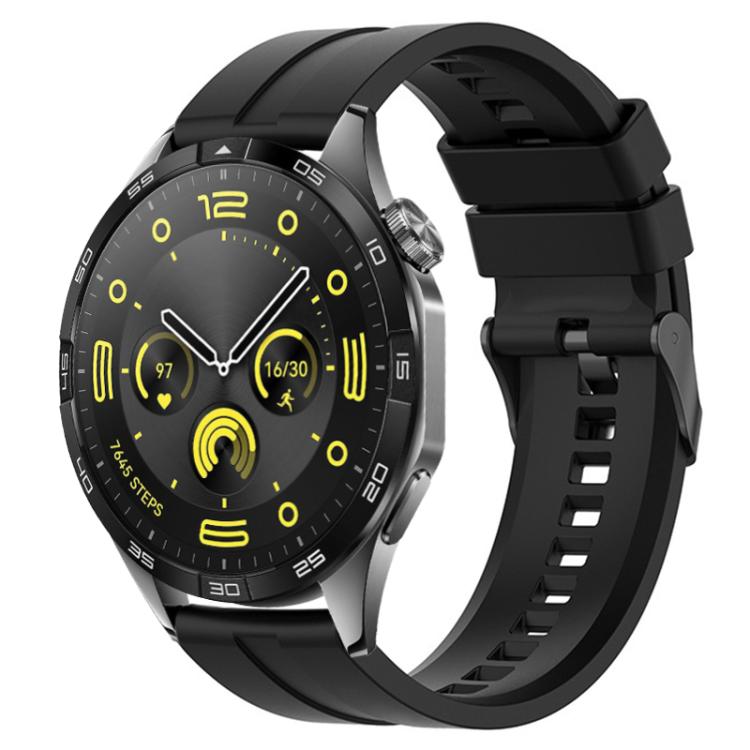 

22mm For Huawei Watch GT5 / GT5 Pro xDfind Silicone Black Buckle Watch Band(Black)