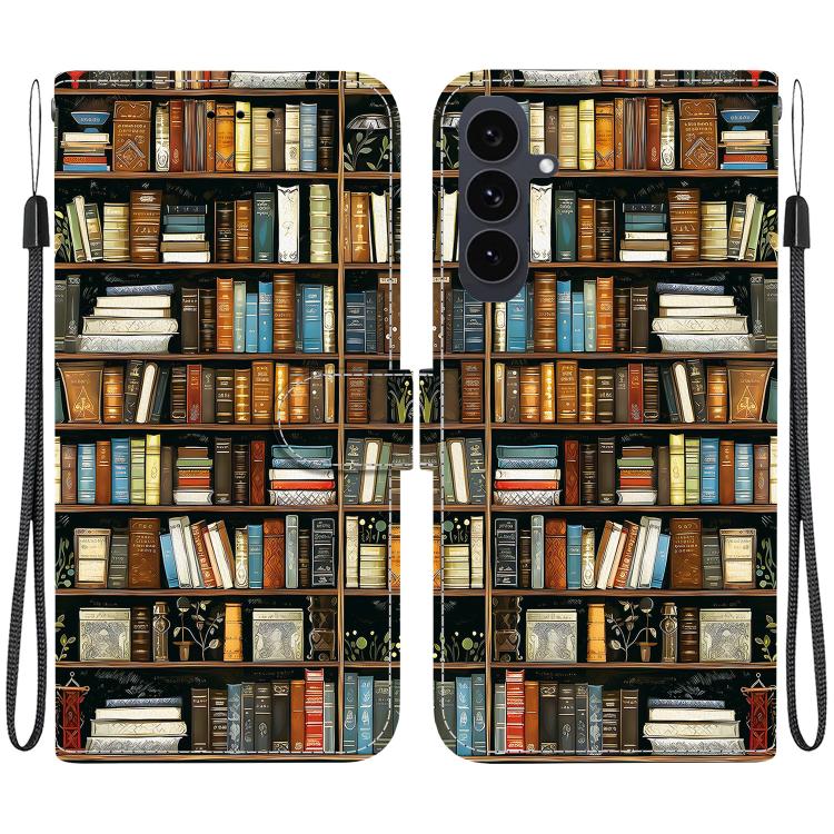

For Samsung Galaxy S25 FE 5G Crystal Texture Colored Drawing Leather Phone Case(Bookshelf)