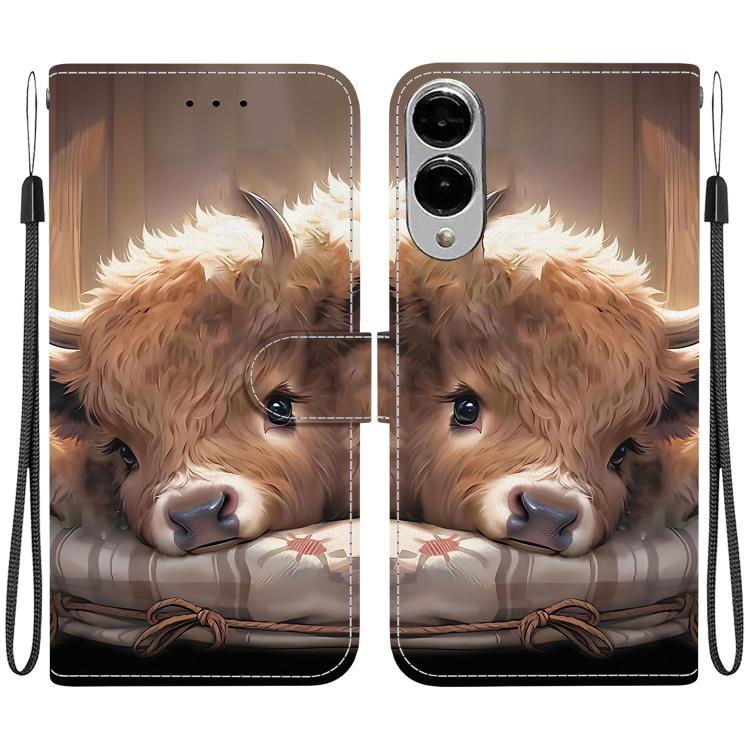 

For Samsung Galaxy S25 Edge 5G Crystal Texture Colored Drawing Leather Phone Case(Calf)