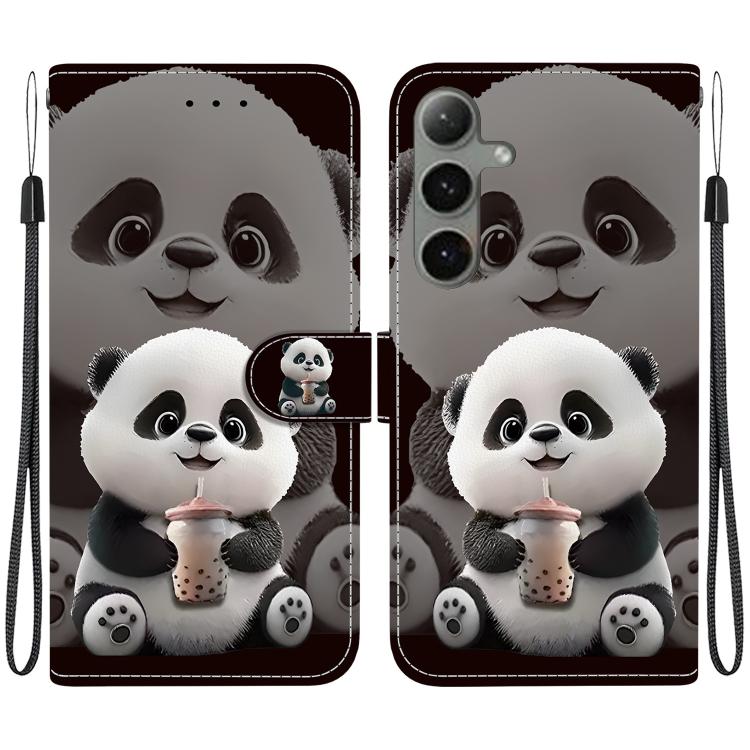 

For Samsung Galaxy S24+ 5G / S25+ 5G Crystal Texture Colored Drawing Leather Phone Case(Milk Tea Bear)