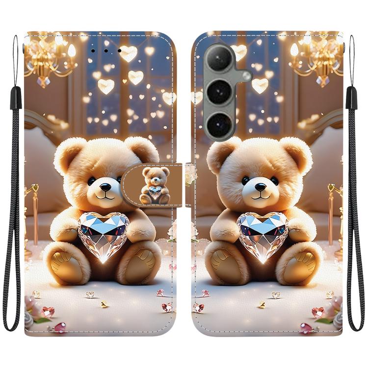 

For Samsung Galaxy S24+ 5G / S25+ 5G Crystal Texture Colored Drawing Leather Phone Case(Diamond Bear)