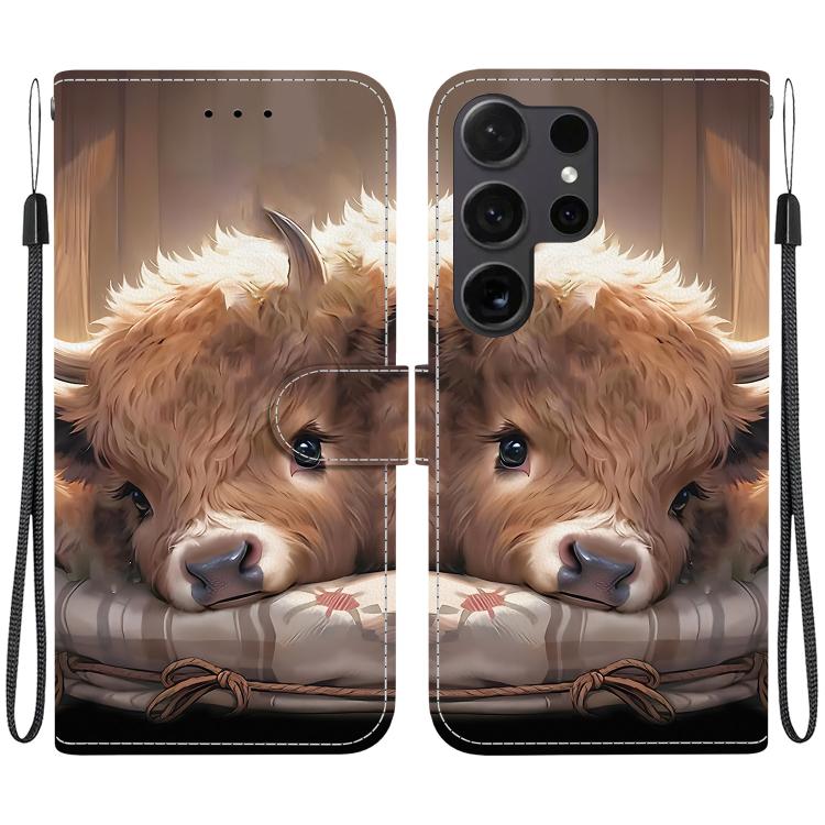

For Samsung Galaxy S24 Ultra 5G Crystal Texture Colored Drawing Leather Phone Case(Calf)