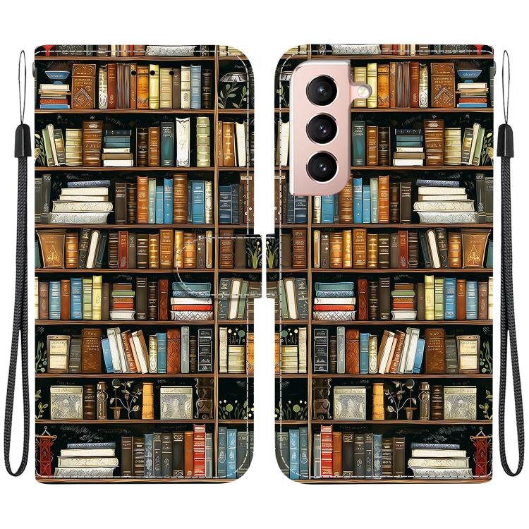 

For Samsung Galaxy S21 5G Crystal Texture Colored Drawing Leather Phone Case(Bookshelf)