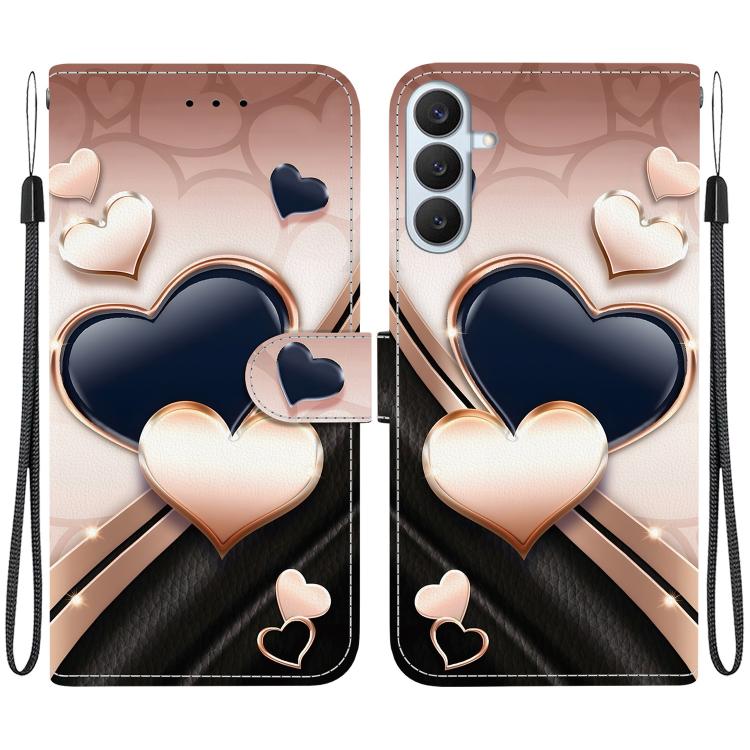 

For Samsung Galaxy S26+ 5G Crystal Texture Colored Drawing Leather Phone Case(Love Heart)